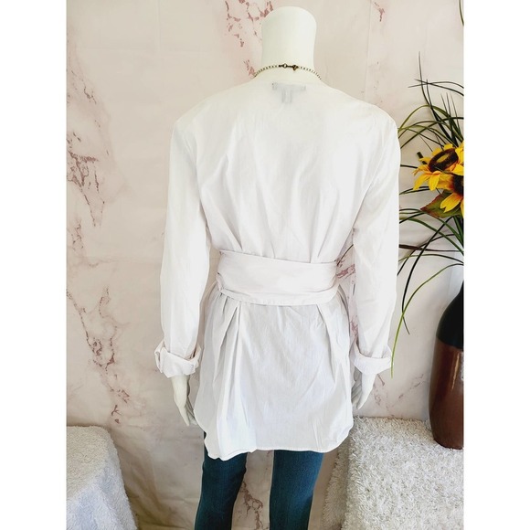 Soon Maternity Wrap V-Neck Dress Shirt - White - Picture 5 of 8